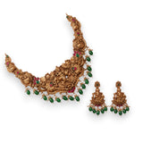Exclusive Gold Plated Pearls Kemps Stone 3D Temple Necklace Set JH5297