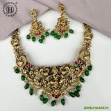 Exclusive Gold Plated Pearls Kemps Stone 3D Temple Necklace Set JH5297