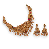Exclusive Gold Plated Pearls Kemps Stone 3D Temple Necklace Set JH5297