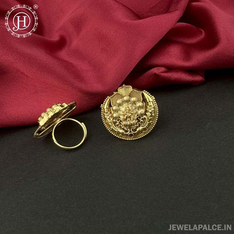 Traditional Gold Plated Adjustable Finger Ring JH5311