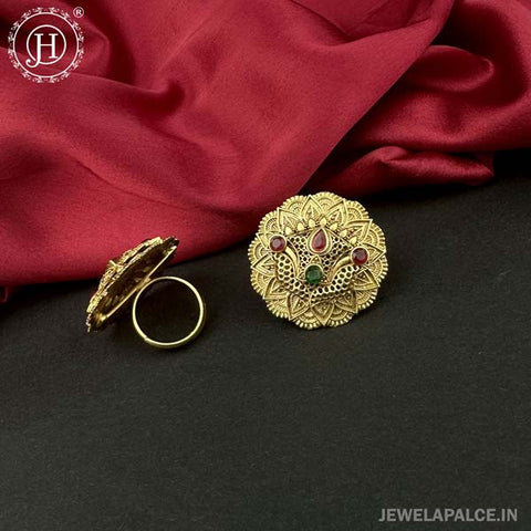 Traditional Gold Plated Adjustable Finger Ring JH5313