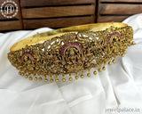 Beautiful Gold Plated Temple Design Vaddanam Hip Belt For Saree JH5370