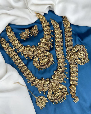 Exclusive Gold Plated South Indian Traditional Semi Bridal Jewellery Set JH5400