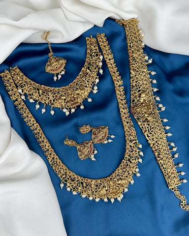 Exclusive Gold Plated South Indian Traditional Semi Bridal Jewellery Set JH5401