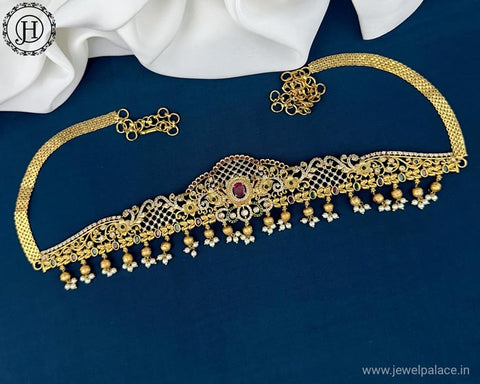 Beautiful Gold Plated AD Stone Premium Quality Hip Chain JH5403