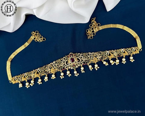 Beautiful Gold Plated AD Stone Premium Quality Hip Chain JH5407