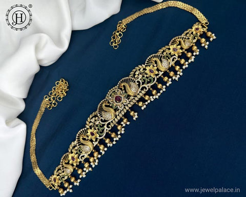 Beautiful Gold Plated AD Stone Premium Quality Hip Chain JH5412