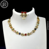 Exclusive Gold Plated Multicolor AD Stone Premium Quality Necklace JH5426