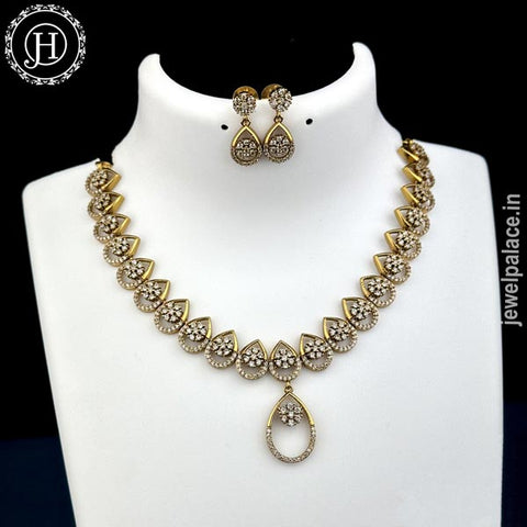 Stunning Gold Shine AD Stone Premium Necklace JH5429