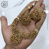 Beautiful Gold Finish Heavy Pearls Peacock Design Antique Necklace JH5438