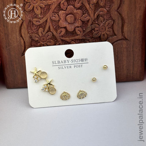 Imported Trendy Studs And Drop Earrings Set Of 3 Pairs JH5452