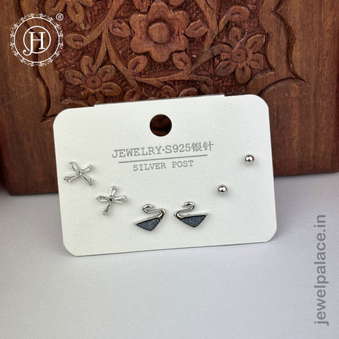 Imported Trendy Studs And Drop Earrings Set Of 3 Pairs JH5452