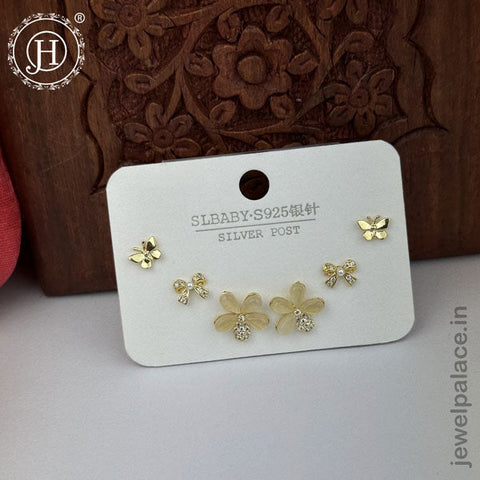 Imported Trendy Studs And Drop Earrings Set Of 3 Pairs JH5452