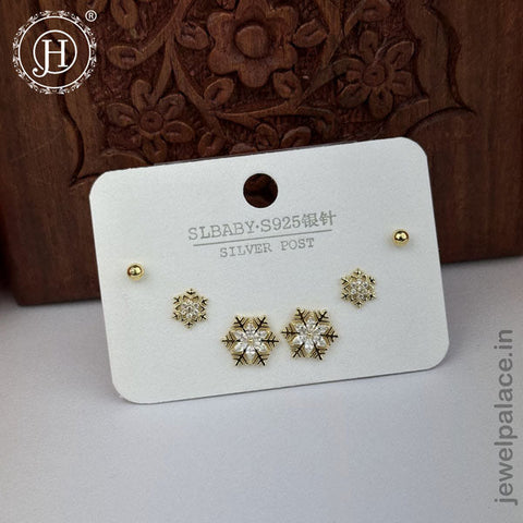 Imported Trendy Studs And Drop Earrings Set Of 3 Pairs JH5452