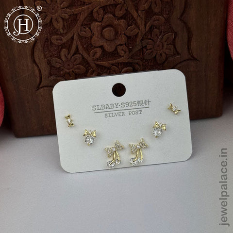 Imported Trendy Studs And Drop Earrings Set Of 3 Pairs JH5452