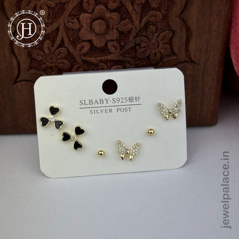 Imported Trendy Studs And Drop Earrings Set Of 3 Pairs JH5452