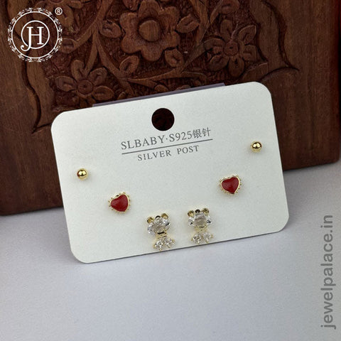 Imported Trendy Studs And Drop Earrings Set Of 3 Pairs JH5452