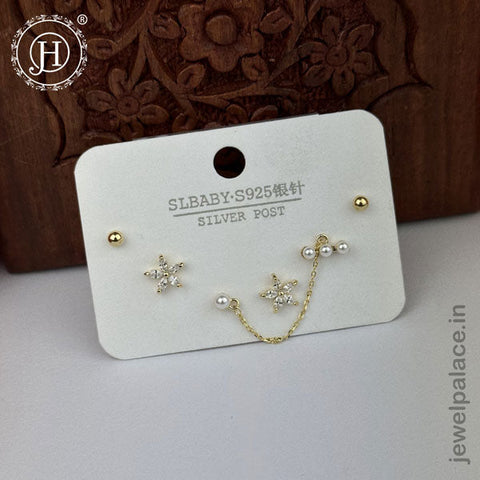 Imported Trendy Studs And Drop Earrings Set Of 3 Pairs JH5452