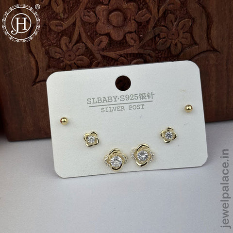 Imported Trendy Studs And Drop Earrings Set Of 3 Pairs JH5452