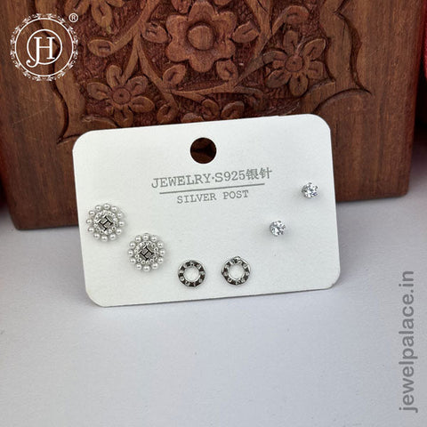 Imported Trendy Studs And Drop Earrings Set Of 3 Pairs JH5452