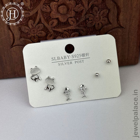 Imported Trendy Studs And Drop Earrings Set Of 3 Pairs JH5452