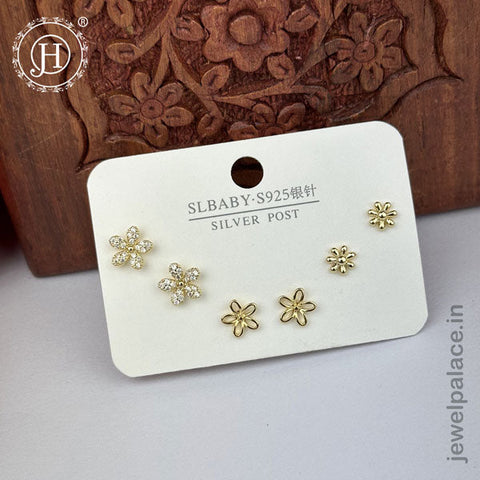 Imported Trendy Studs And Drop Earrings Set Of 3 Pairs JH5452