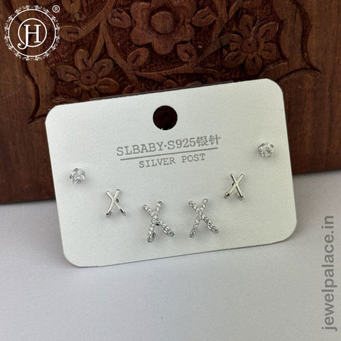 Imported Trendy Studs And Drop Earrings Set Of 3 Pairs JH5452