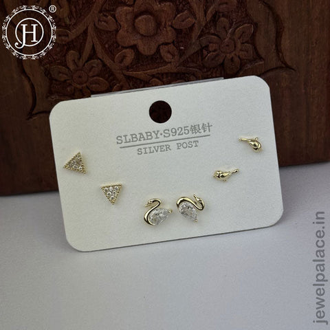Imported Trendy Studs And Drop Earrings Set Of 3 Pairs JH5452
