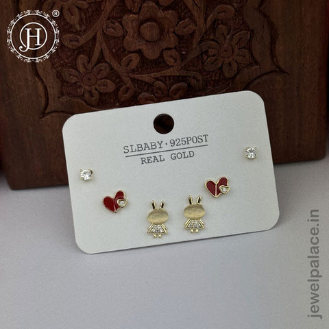 Imported Trendy Studs And Drop Earrings Set Of 3 Pairs JH5452