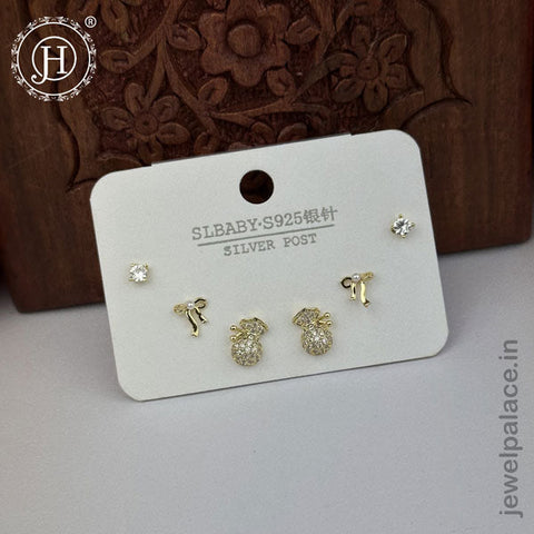 Imported Trendy Studs And Drop Earrings Set Of 3 Pairs JH5452