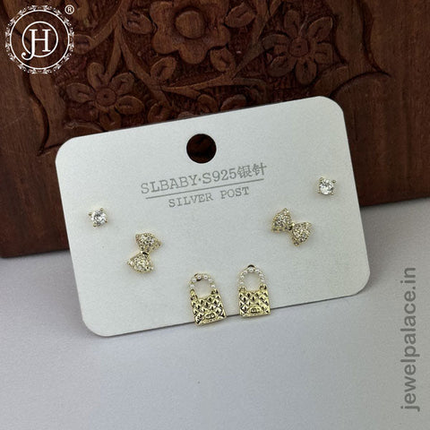 Imported Trendy Studs And Drop Earrings Set Of 3 Pairs JH5452