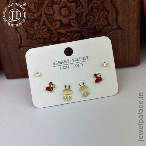 Imported Trendy Studs And Drop Earrings Set Of 3 Pairs JH5452