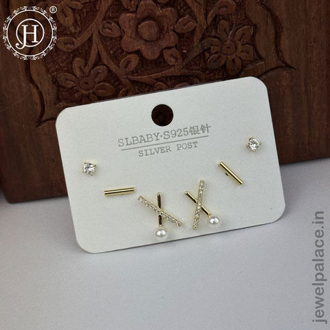 Imported Trendy Studs And Drop Earrings Set Of 3 Pairs JH5452