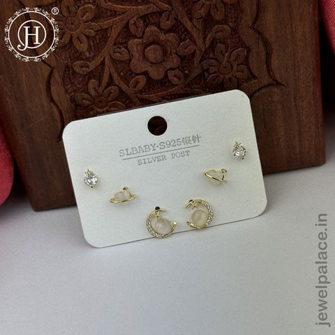 Imported Trendy Studs And Drop Earrings Set Of 3 Pairs JH5452