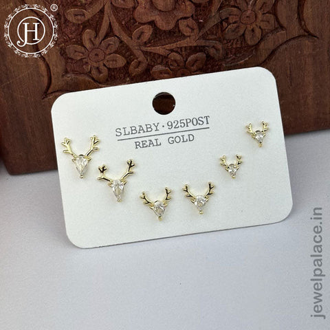 Imported Trendy Studs And Drop Earrings Set Of 3 Pairs JH5452