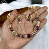 Exclusive Gold Finish Kemps Stone Pearls Necklace JH5534