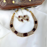 Exclusive Gold Finish Kemps Stone Pearls Necklace JH5534