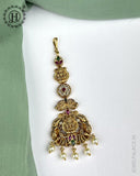 Beautiful Matte Finish Kemp Stones Pearls Temple Tikka JH5536