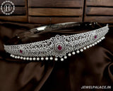 Beautiful Silver Plated With AD Stone Bridal Waist Hip Belt Kamarband JH5546