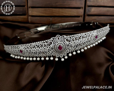 Beautiful Silver Plated With AD Stone Bridal Waist Hip Belt Kamarband JH5546