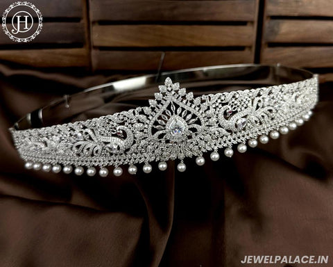 Beautiful Silver Plated With AD Stone Bridal Waist Hip Belt Kamarband JH5549