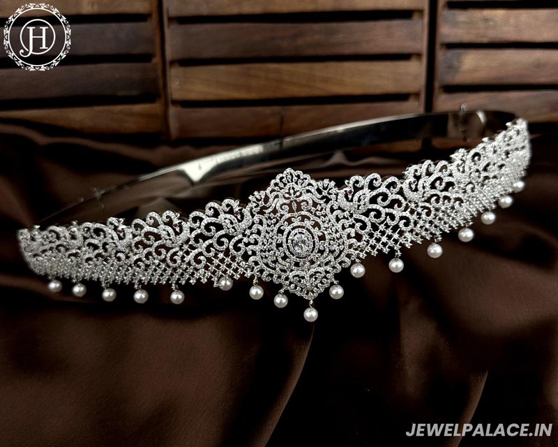 Wedding Kamarband Silver Beautiful Silver Plated With AD Stone