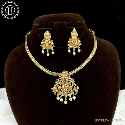 Exclusive Gold Plated Balaji Antique Temple Necklace JH5581