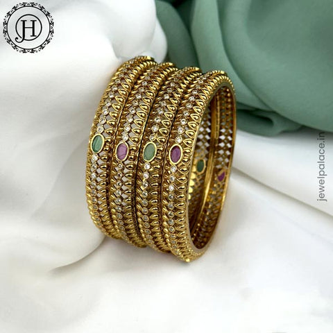 Beautiful Gold Plated With AD Stone Premium Quality Bangles JH5588