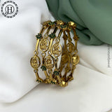 Exclusive Gold Plated With AD Stones Laxmi Design Bangles JH5590