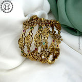 Exclusive Gold Plated With AD Stones Laxmi Design Bangles JH5592