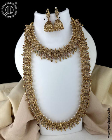Traditional Gold Plated Kemps Stone Combo Jewellery Set JH5594
