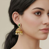 Elegant Gold Plated With AD Stone Premium Quality Earrings Jhumkas JH5602