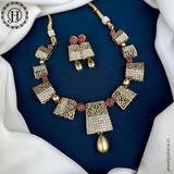 Elegant Gold Finish kemps Stone Temple Necklace JH5614