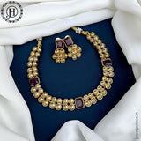 Elegant Gold Finish kemps Stone Temple Necklace JH5617